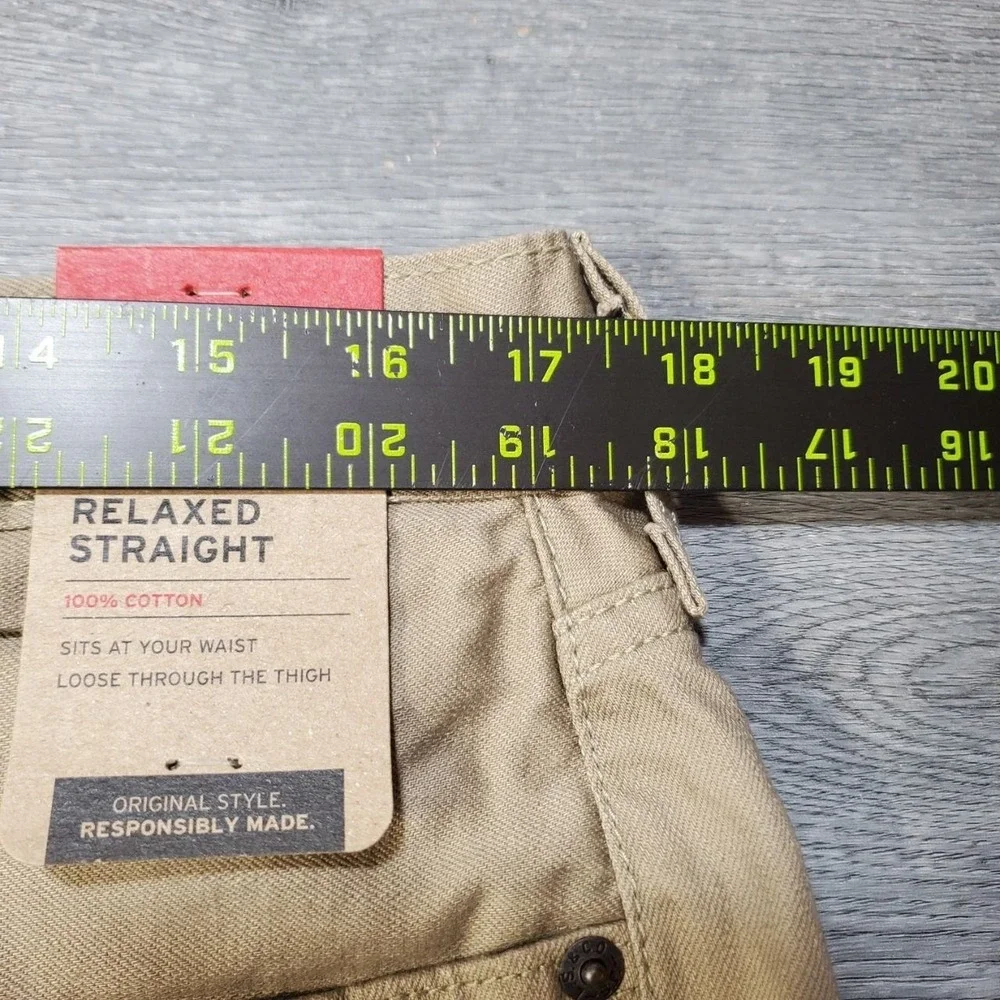 Levis 559 Relaxed Straight Jeans Mens 34x36 NWT Khaki Tan 100% Cotton Pants New